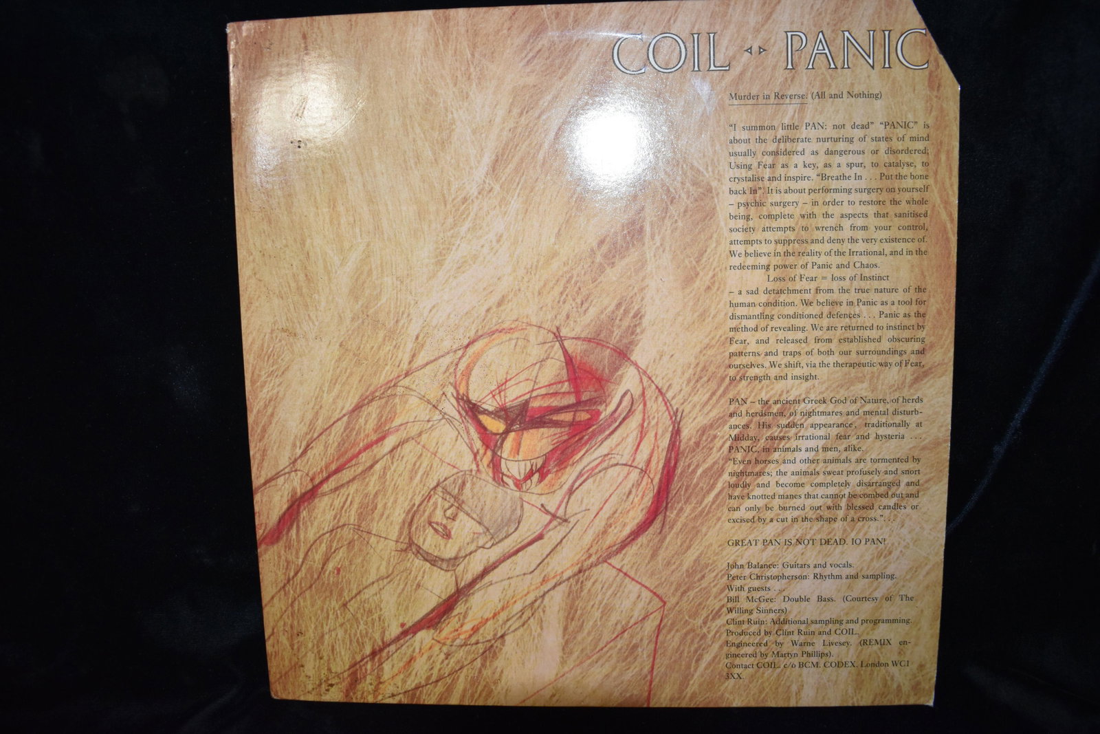 1985 Coil Tainted Love Record ALBUM: 1985 LP Coil Tainted Love by Wax Tracks. WAX 013 Excellent condition. Corner was clipped by first owner for easy access.