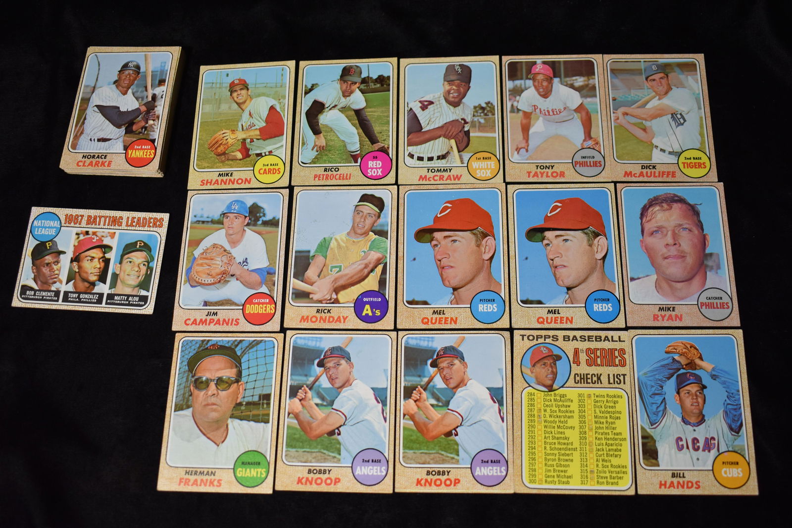 1968 TOPPS BASEBALL CARDS Casey Cox, Mike Marshall, Andy Etchebarren, Ken Suarez (1 of 13)