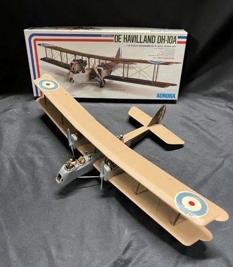 Aurora De Havilland DH-10A Model Airplane with the original box.: Aurora De Havilland DH-10A Model Airplane with the original box. Sold as is! There old and fragile so you may need glue to put it back together after shipping. We will try our best to package them the