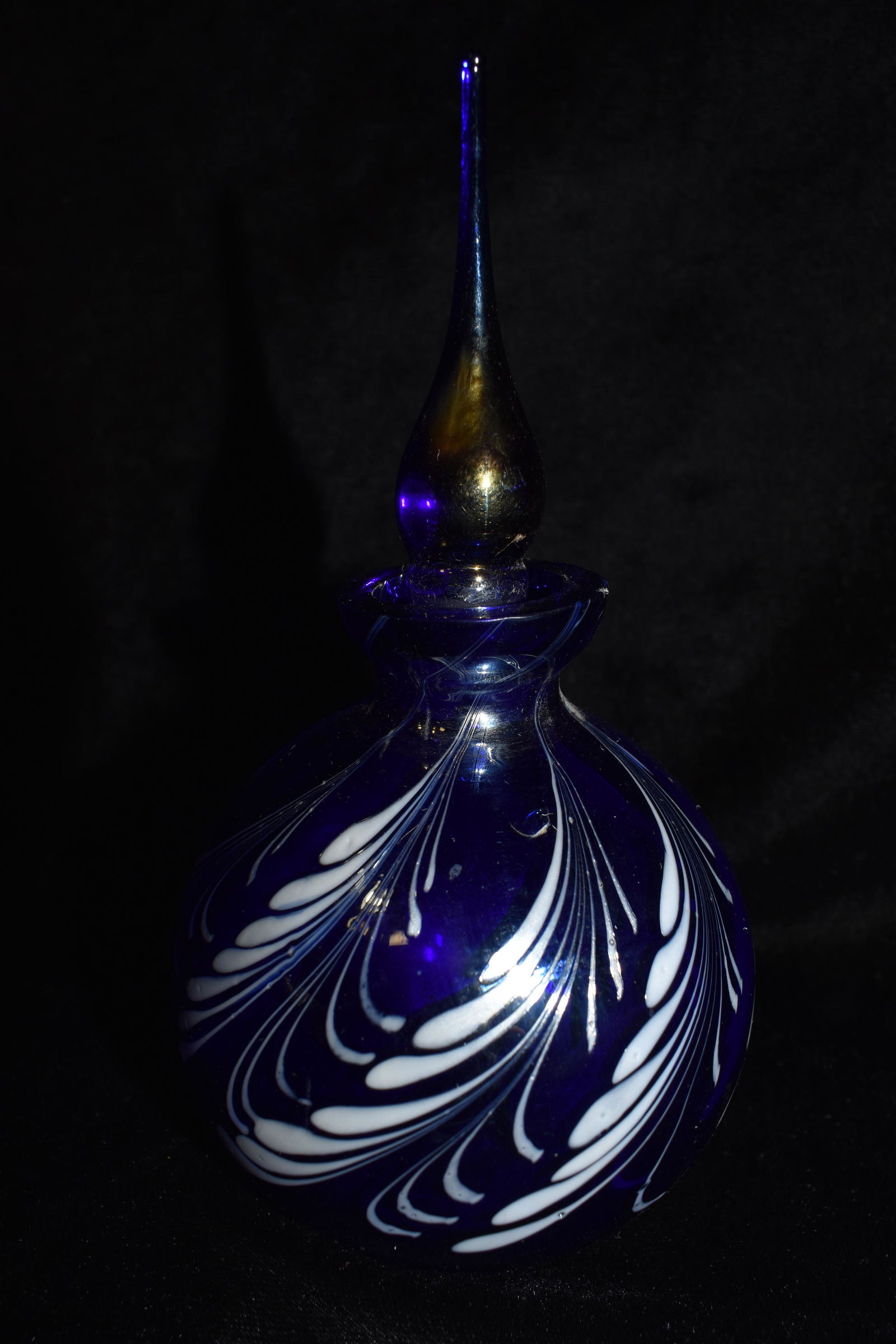 1960's HAND BLOWN Iridescent Glass Perfume Bottle (1 of 5)