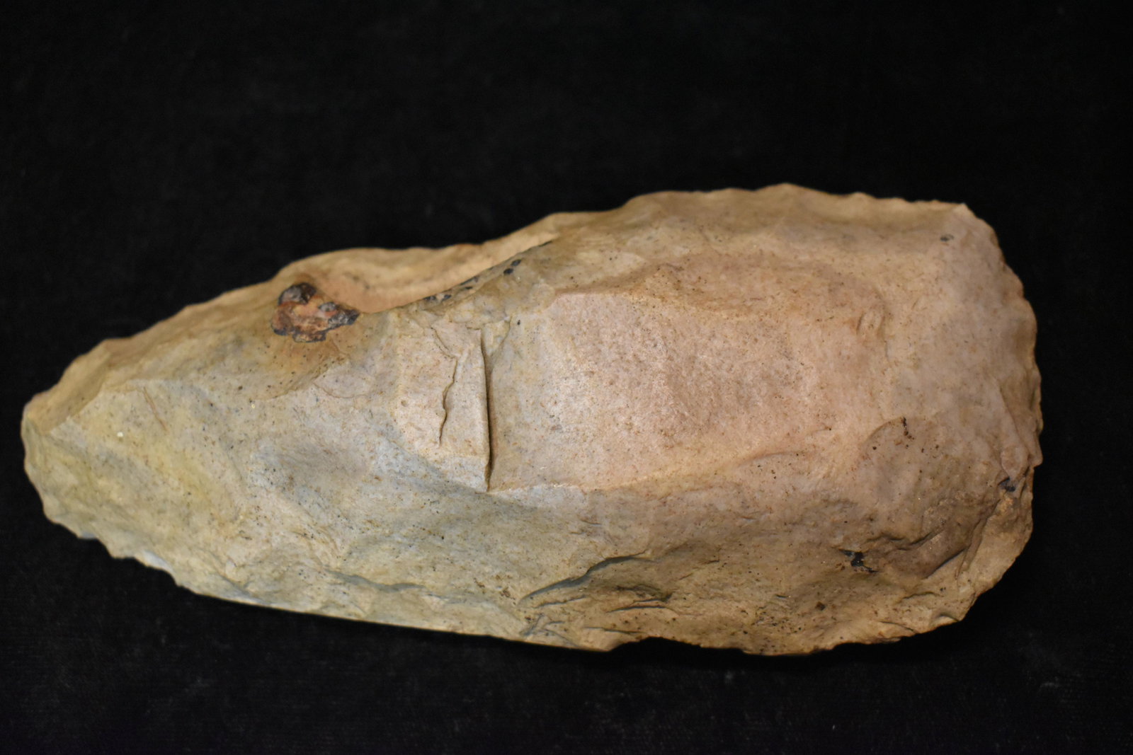 6" Mill Creek Spade with nice Bit Polish: 6" Mill Creek Spade with nice Bit Polish found in Southern Illinois. Nice use polish on the bit. Ex John Burford, Paul Sellers collections. Ancient prehistoric authentic native american artifacts.