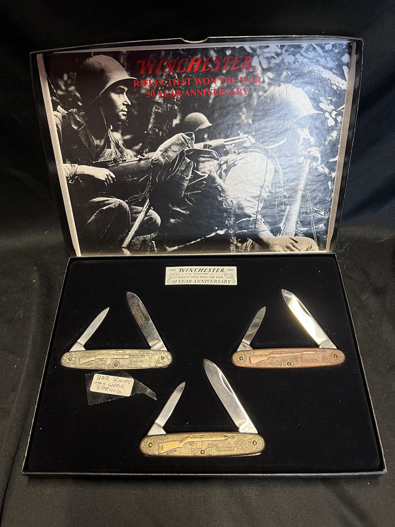 Winchester Rifles That Won The War 3 Knife Set #0789: Winchester Rifles That Won The War 3 Knife Set #0789