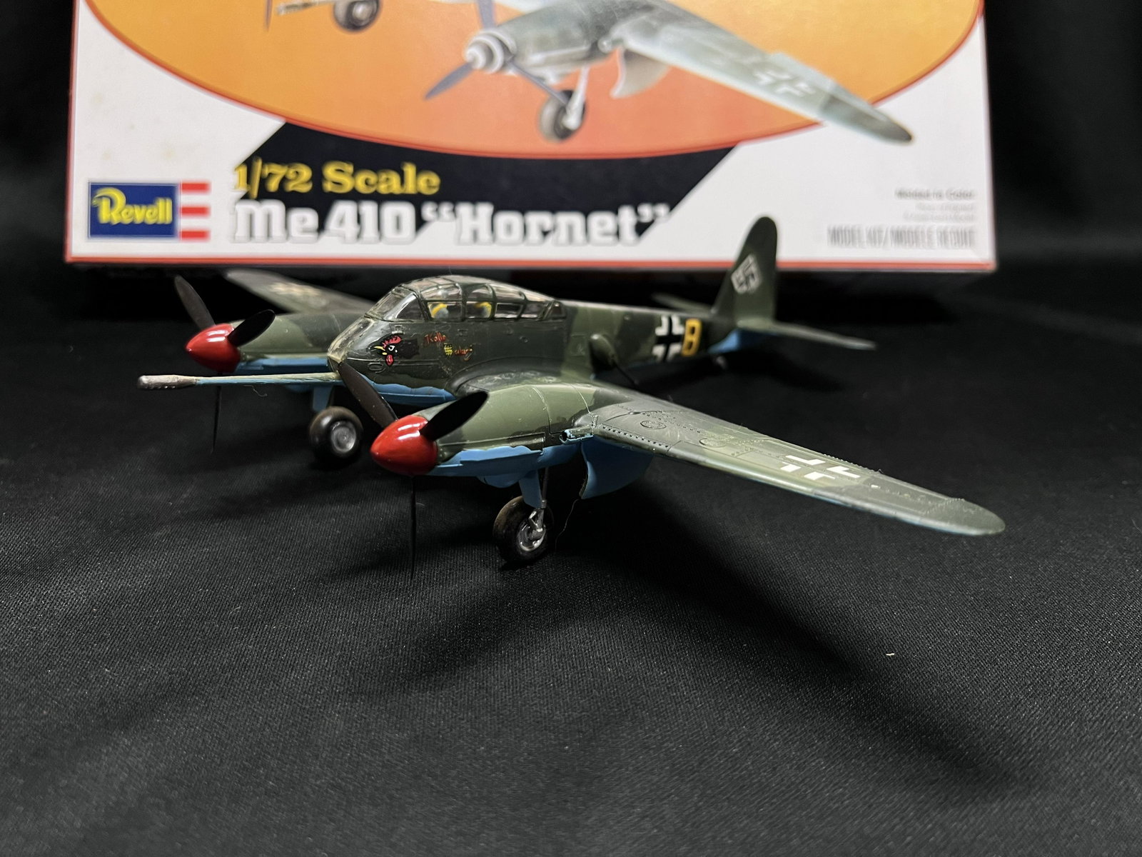 Me 410 Hornet Revell Model Airplane: Me 410 Hornet Revell Model Airplane. 1/48 scale with the original box. We will pack and ship these as good as possible but you might have to glue some pieces back on when you receive them.