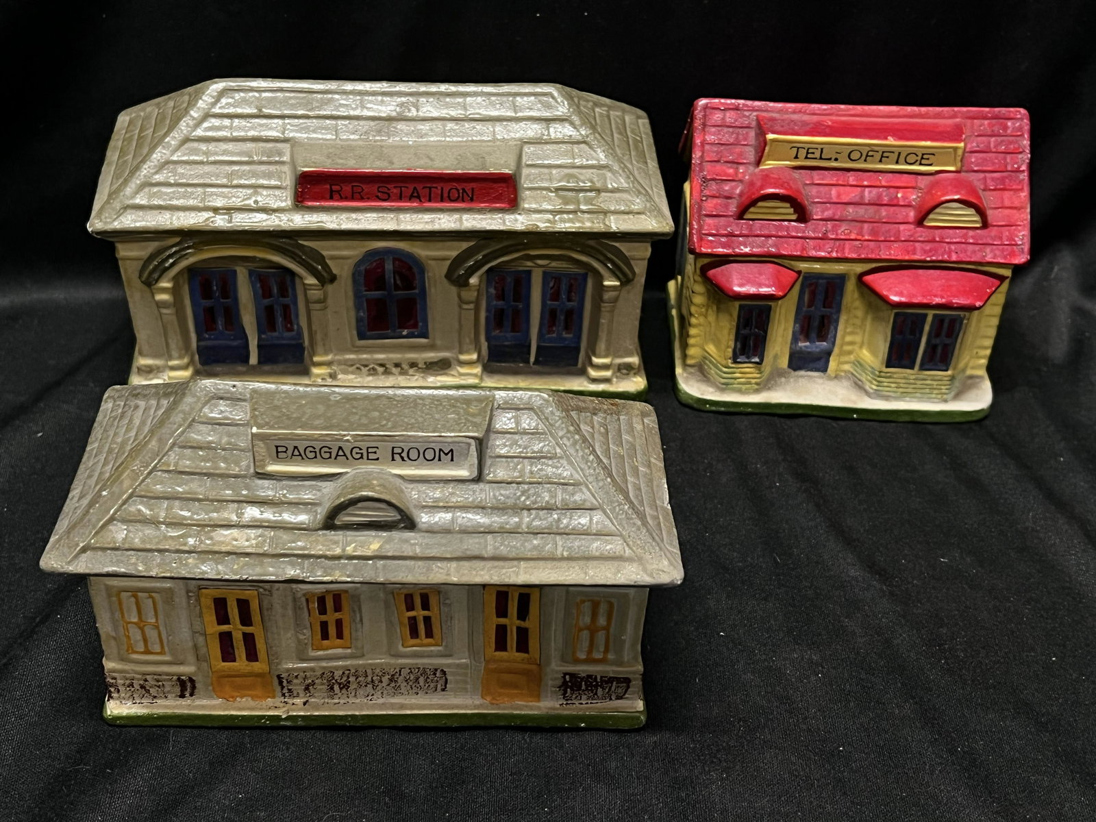 Set of 3 Village Buildings Made in Japan (1 of 9)