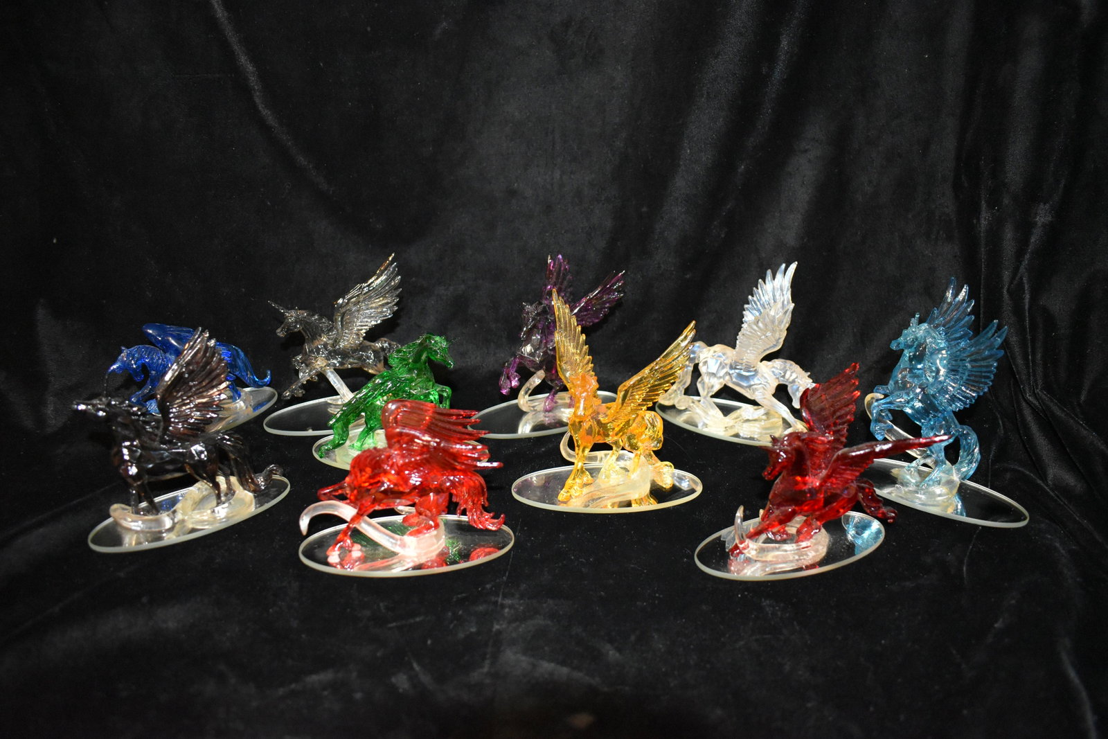 10 Rarest Gem Unicorns Of The World Handcrafted Figurine Collection: 2016 The Hamilton Collection. Ten Unicorns include Magic of the Sapphire, Tanzemite, Diamond, Amethyst, Black Diamond, Citrine, Red Garnet, Ruby, Hemitite, and Emerald. All are in excellent condition.