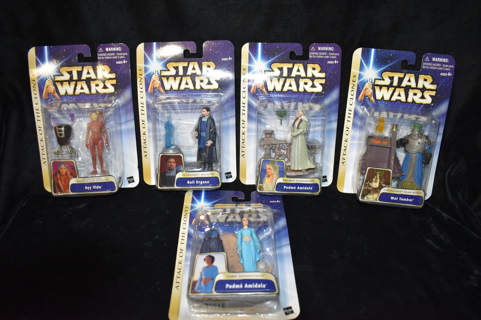 5 Hasbro Star Wars Attack of The Clones Action Figures 2003 NIB (1 of 3)