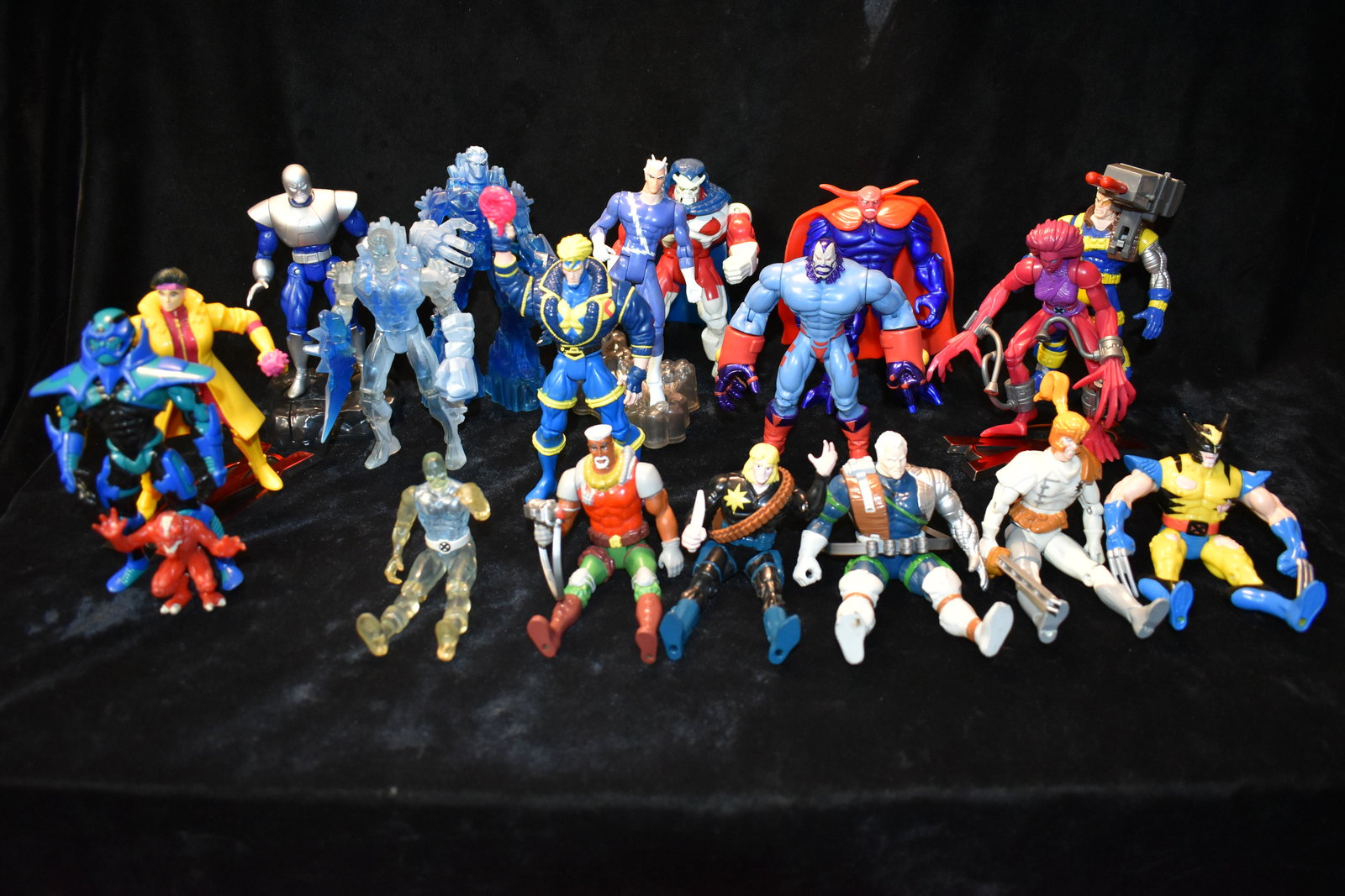 1990s Marvel Action Figures (18) with Accessories  Iceman, Apocalypse (1 of 8)