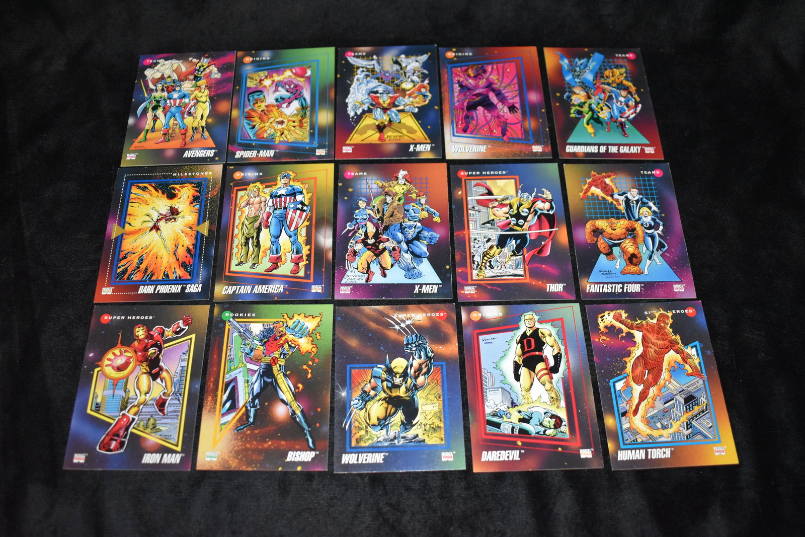 110 MARVEL Trading Cards 1992 Wolverine, The Hulk, Thor, Iron Man, Spiderman (1 of 10)