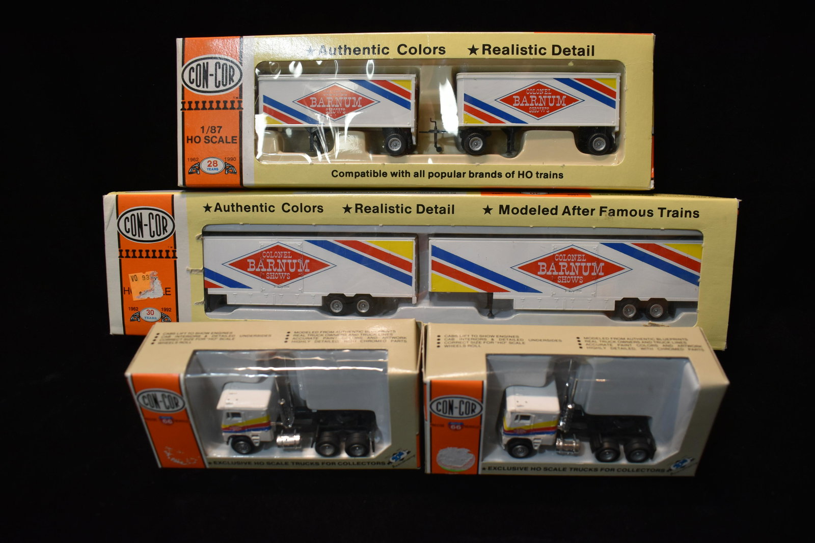 2 Con-Cor Freightliners with 4 Colonel Barnum Shows Rivot Dry Van Trailers (1 of 5)