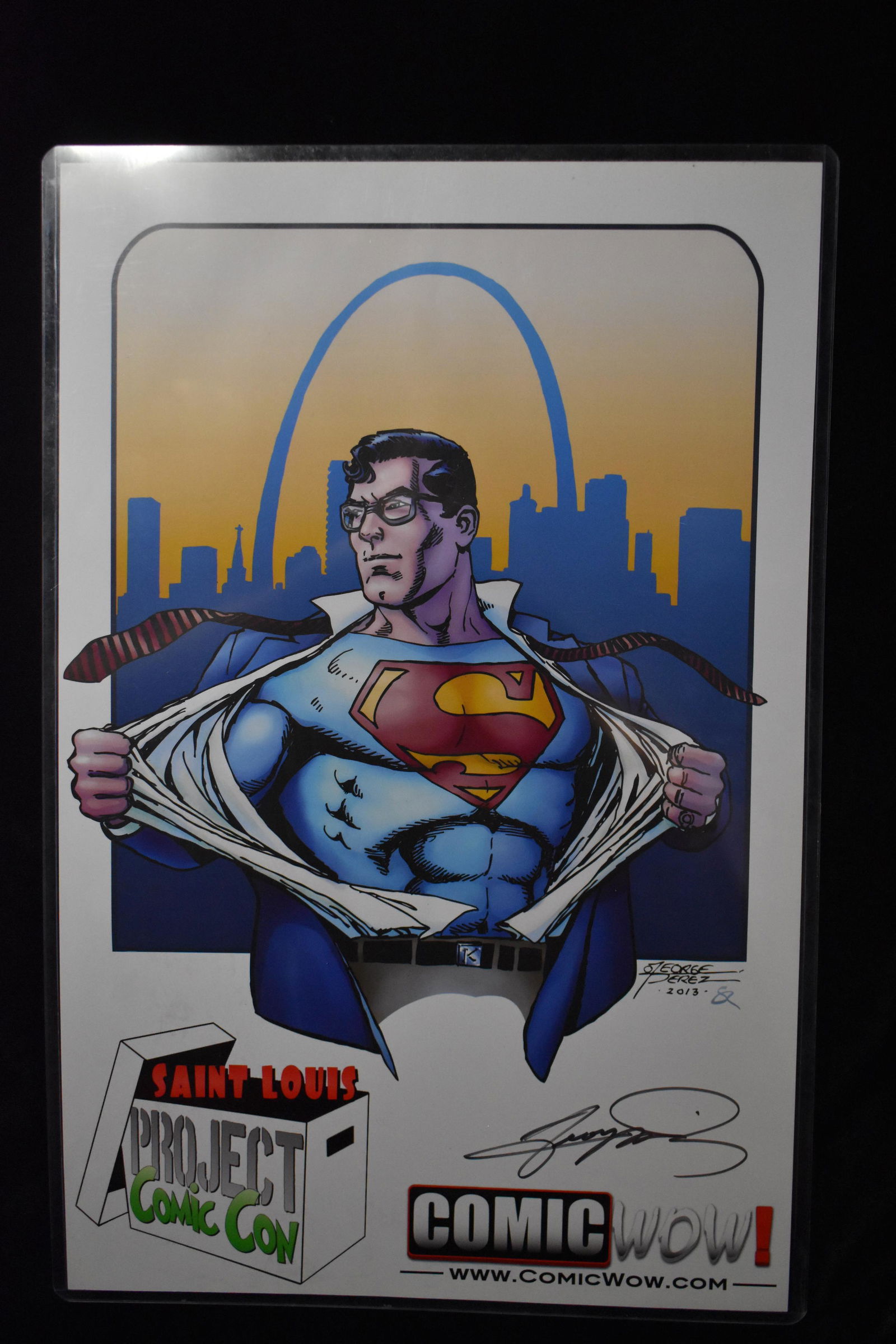 SUPERMAN Signed Print by Artist George Perez 2013 (1 of 3)