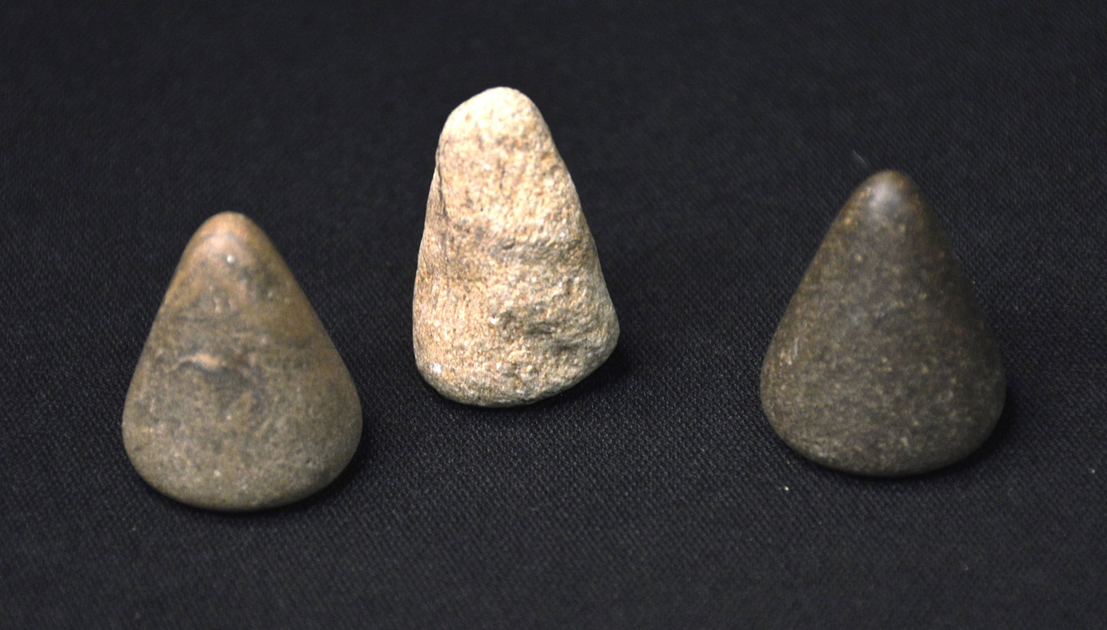 3 Stone Cones or Ear Plugs largest is 1 1/16" found in Lewis Co. Missouri. (1 of 4)