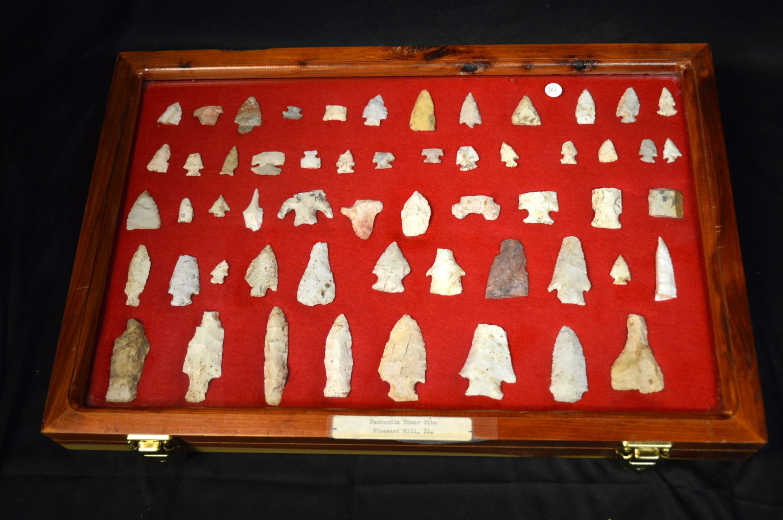 56 Artifacts Found in Pike Co. Illinois on The Panhandle Tower Site near Pleasant Hill.  12" x 18" (1 of 6)