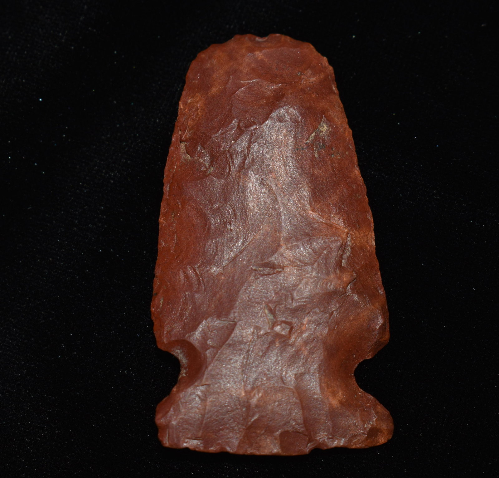 2 1/8" Red Jasper Matanzas Blunt found in Callaway Co, Mo.  Ex Larry Underwood Collection. (1 of 7)