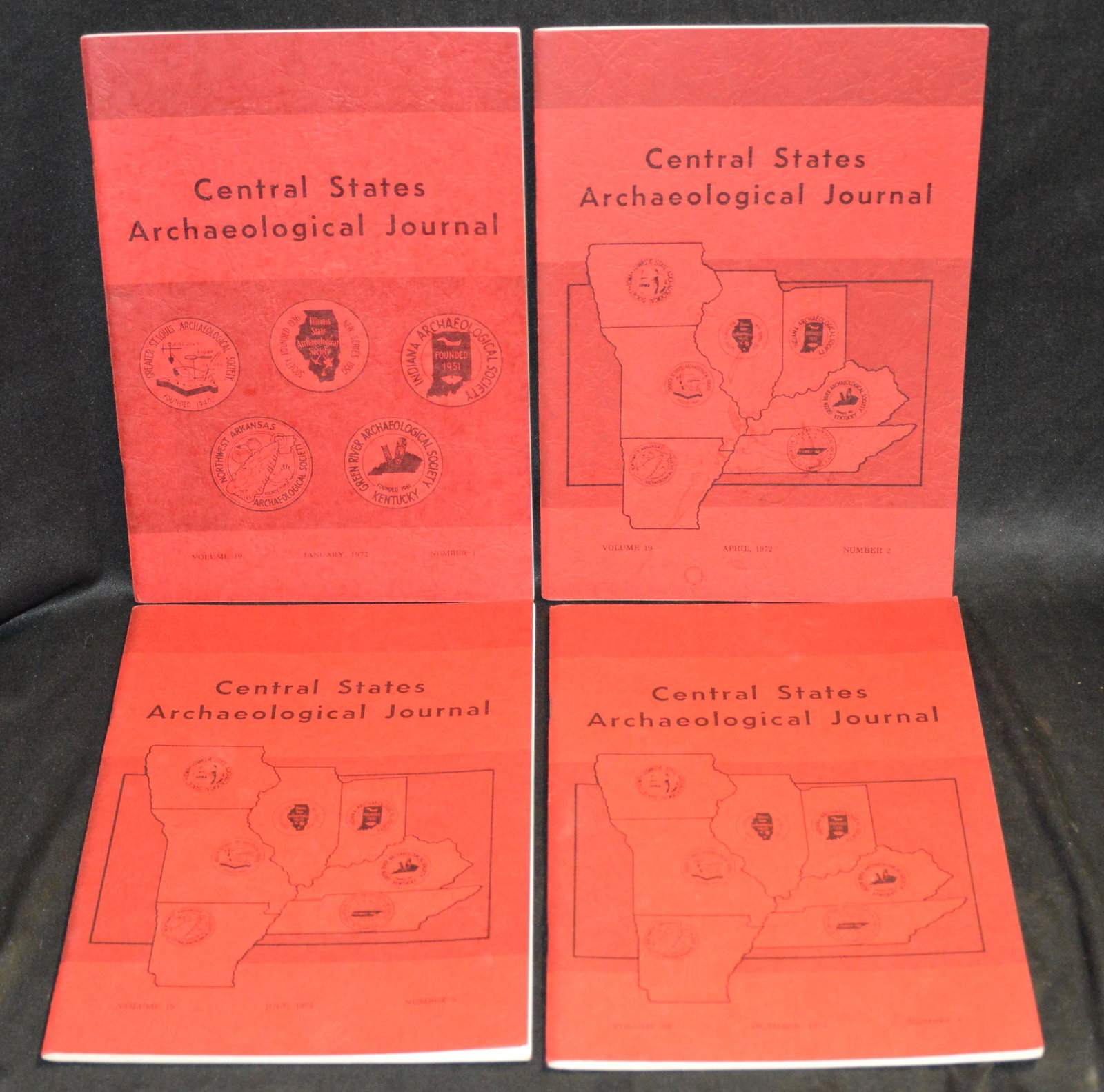 1972 Volume 19 Central States Archaeological Journal Complete Set Numbers 1-4 in great condition. (1 of 3)