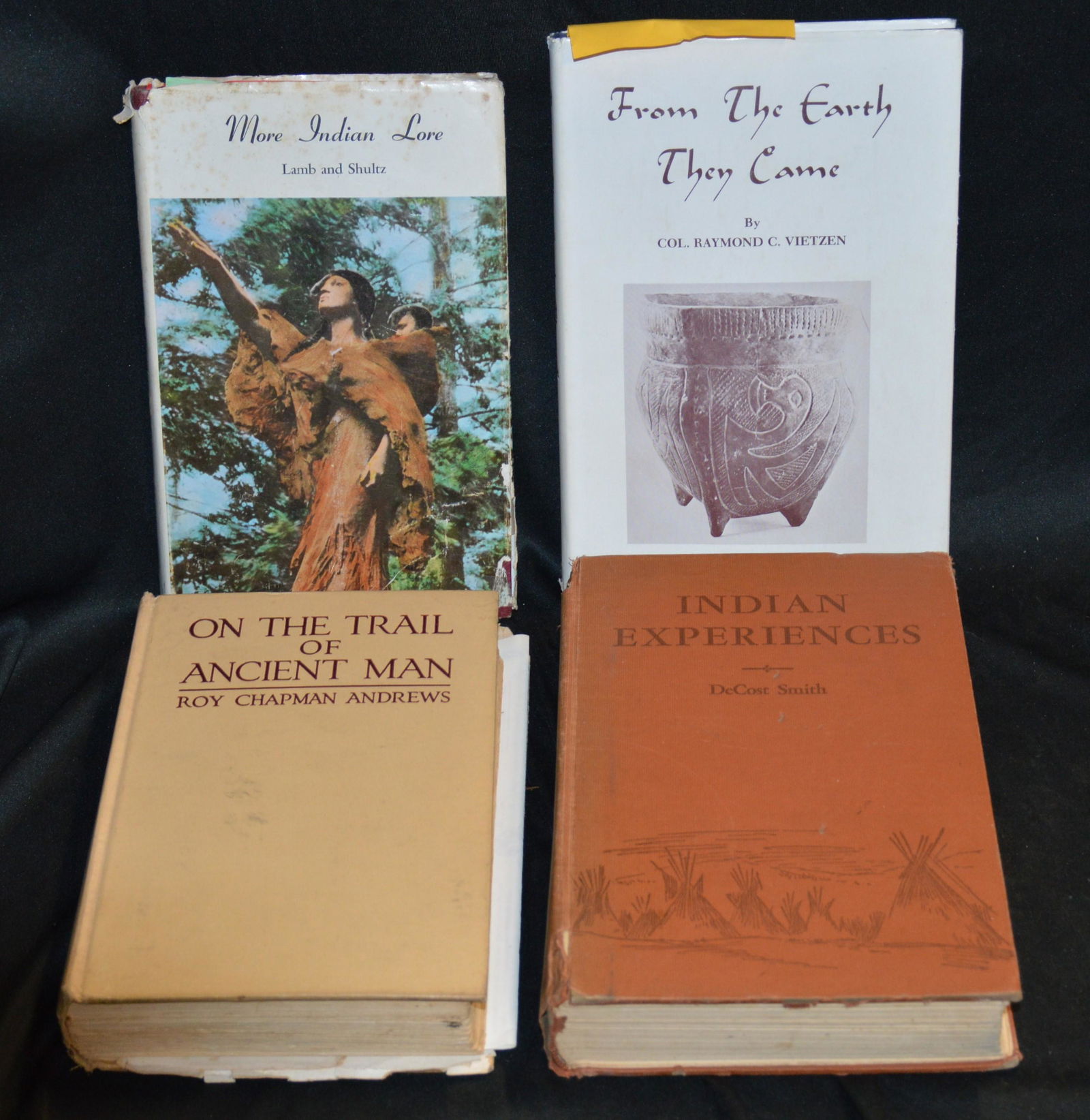 4 Native American Books. Indian Experiences, On the Trail of Ancient Man, From the Earth They Came, (1 of 7)