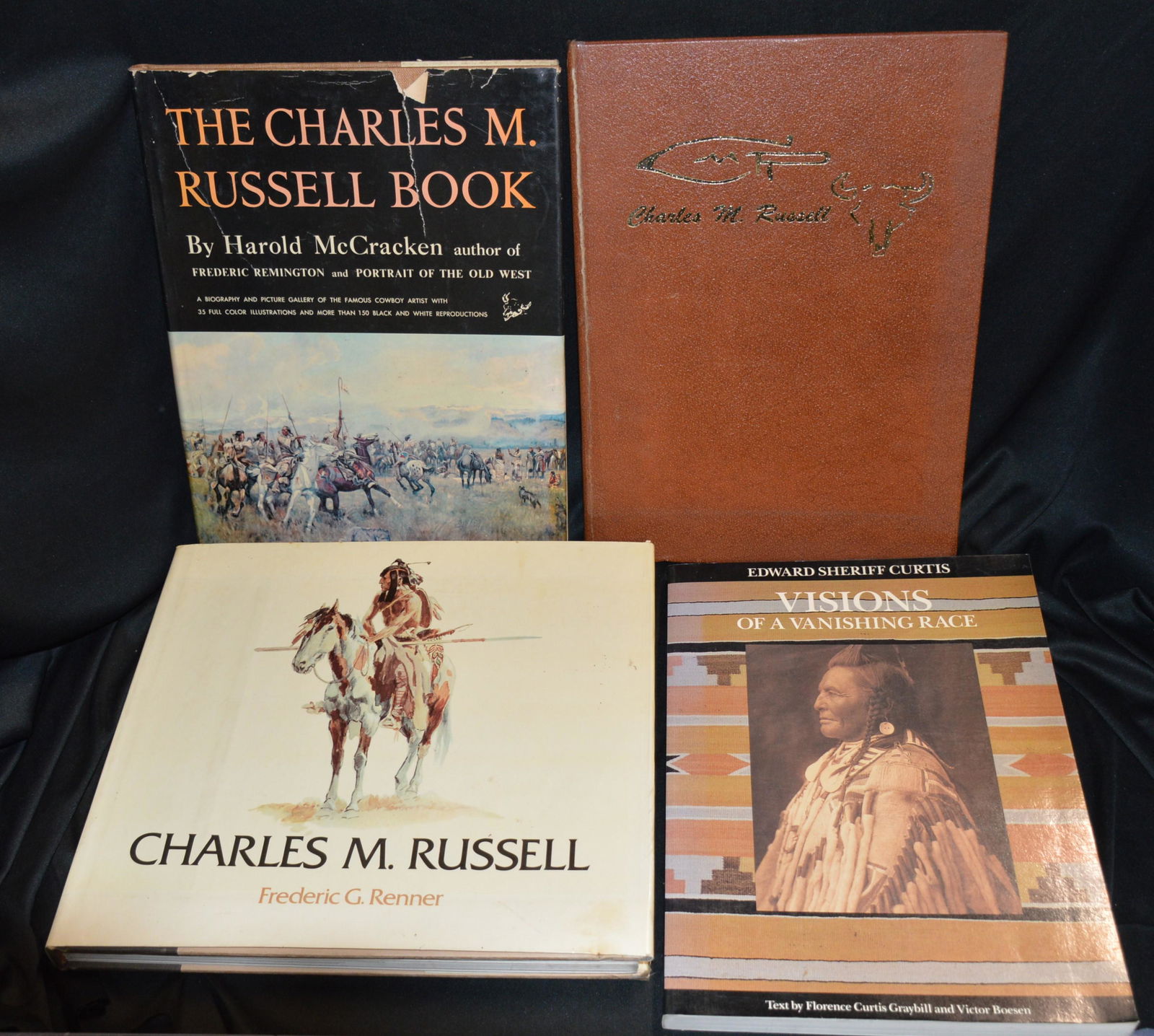 4 Native American Books.  Visions of a Vanishing Race by Edward Curtis, Charles Russell First (1 of 12)