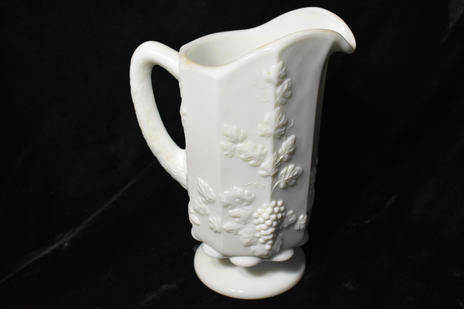 Vintage Westmoreland Milk Glass Pitcher w/ Paneled Grape Pattern (1 of 4)
