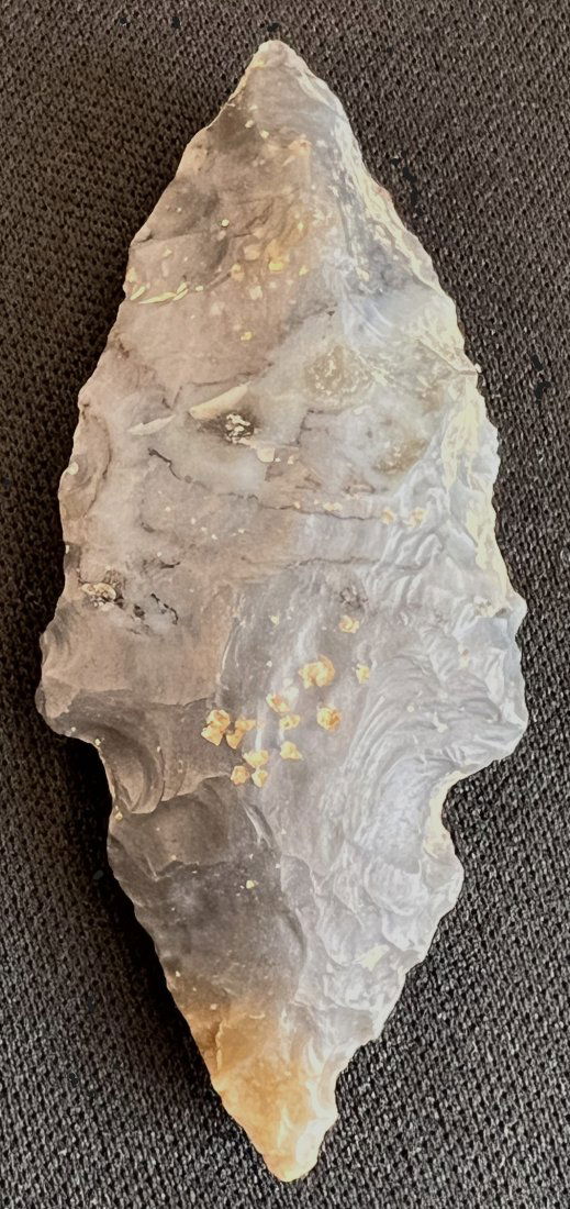 2 5/16" Turkeytail Arrowhead Found in Kentucky. (1 of 8)