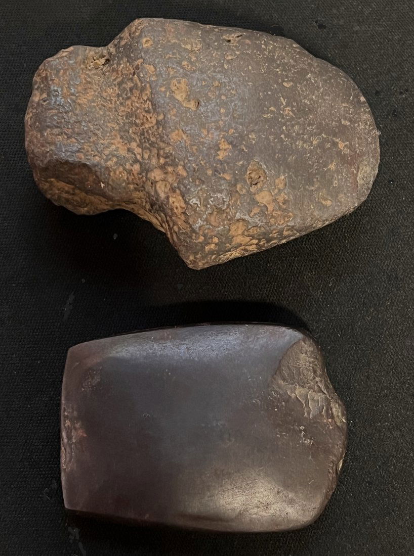 2 Hematite Artifacts, Axe and Celt Found in Lee Co. Iowa Longest is 3 1/16" (1 of 4)