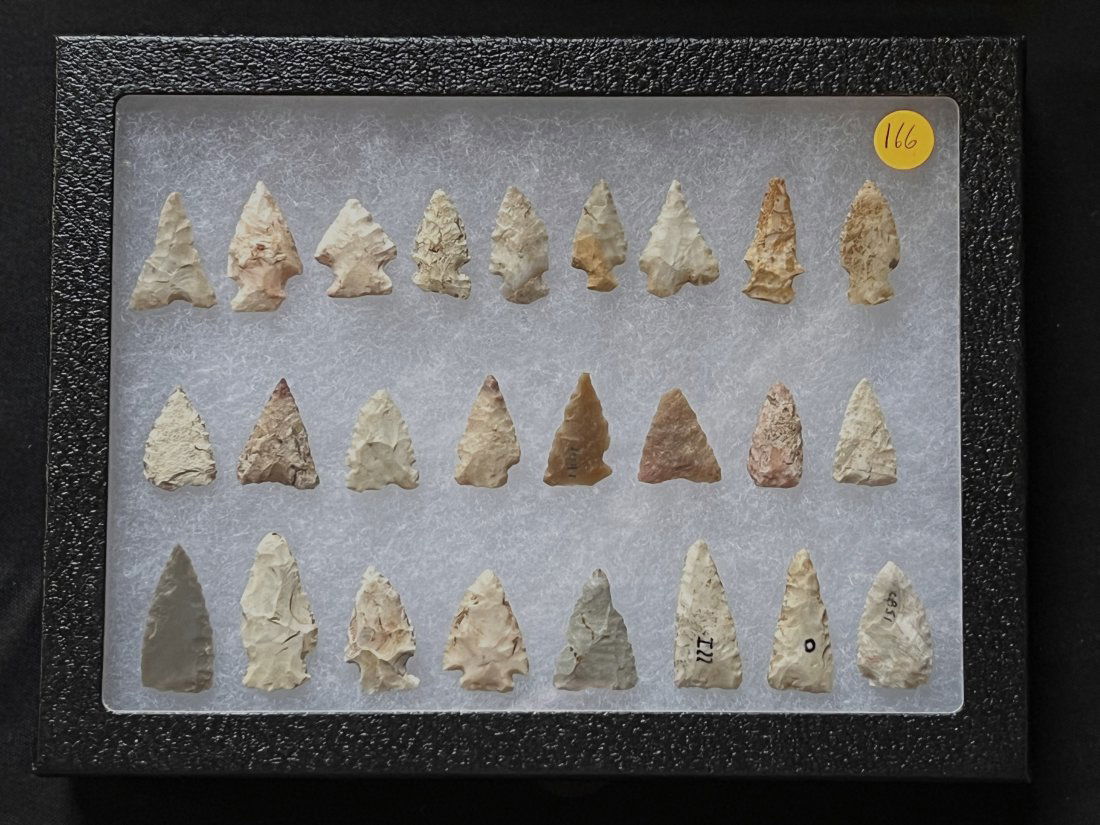 25 Bird Points Found in Illinois & Missouri Longest is 1 1/4".  The 6" x 8" display case is (1 of 4)