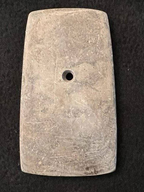 3 3/4” Drilled Slate Trapezoidal Pendant Keele COA Found in Ohio Ex: John Bennett Collection. (1 of 11)