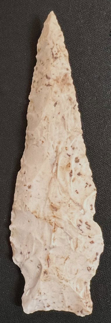 4 11/16" Rice Shallow Notch Arrowhead Keele COA Found in Lincoln Co. Missouri.  Ex: Ray Foley (1 of 10)