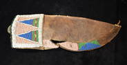 1800's Native American Knife and Leather Beaded Sheath