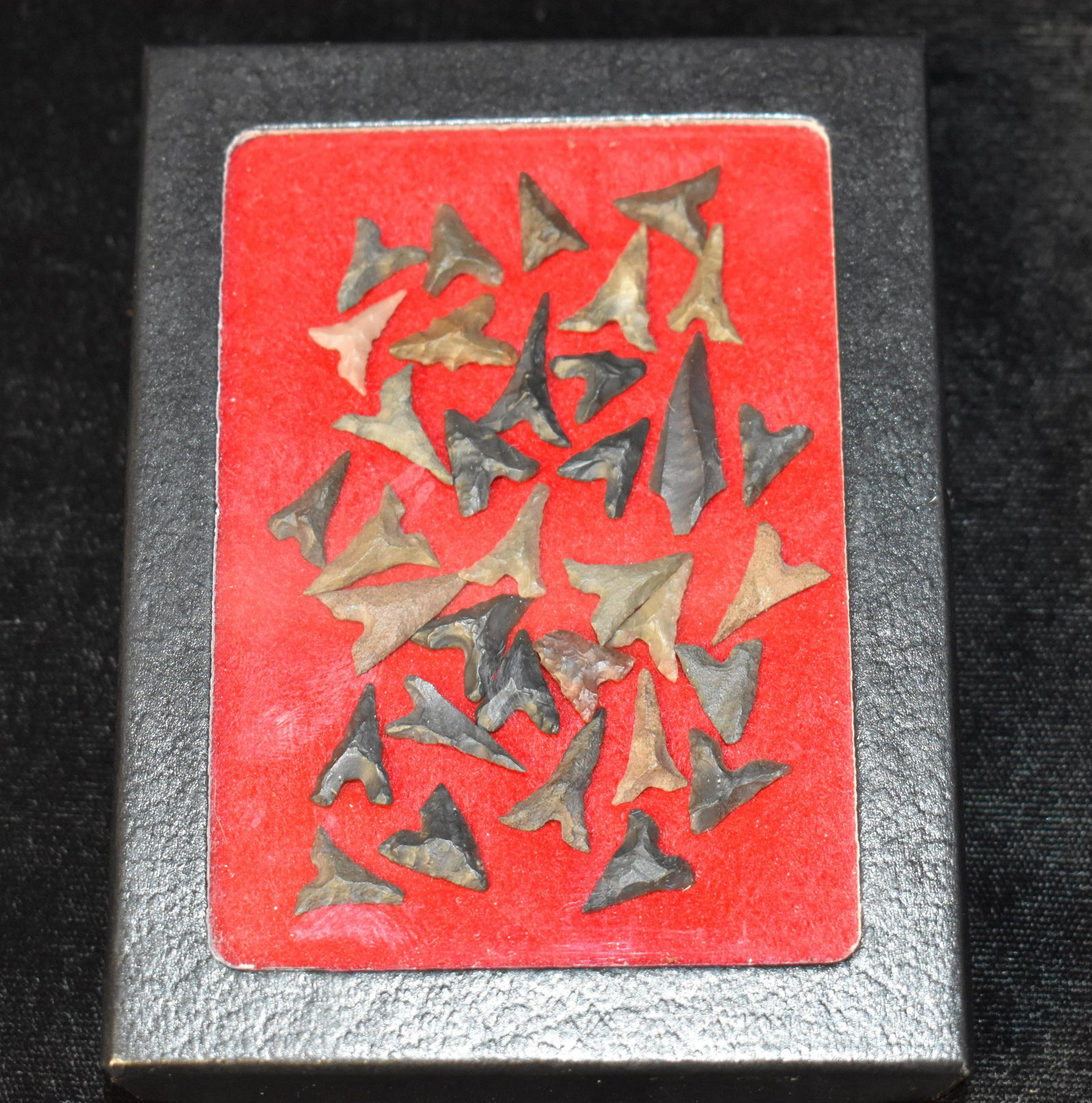 Frame of over 30 Egyptian Neolithic Arrowheads 5000-4000 B.C. (1 of 3)