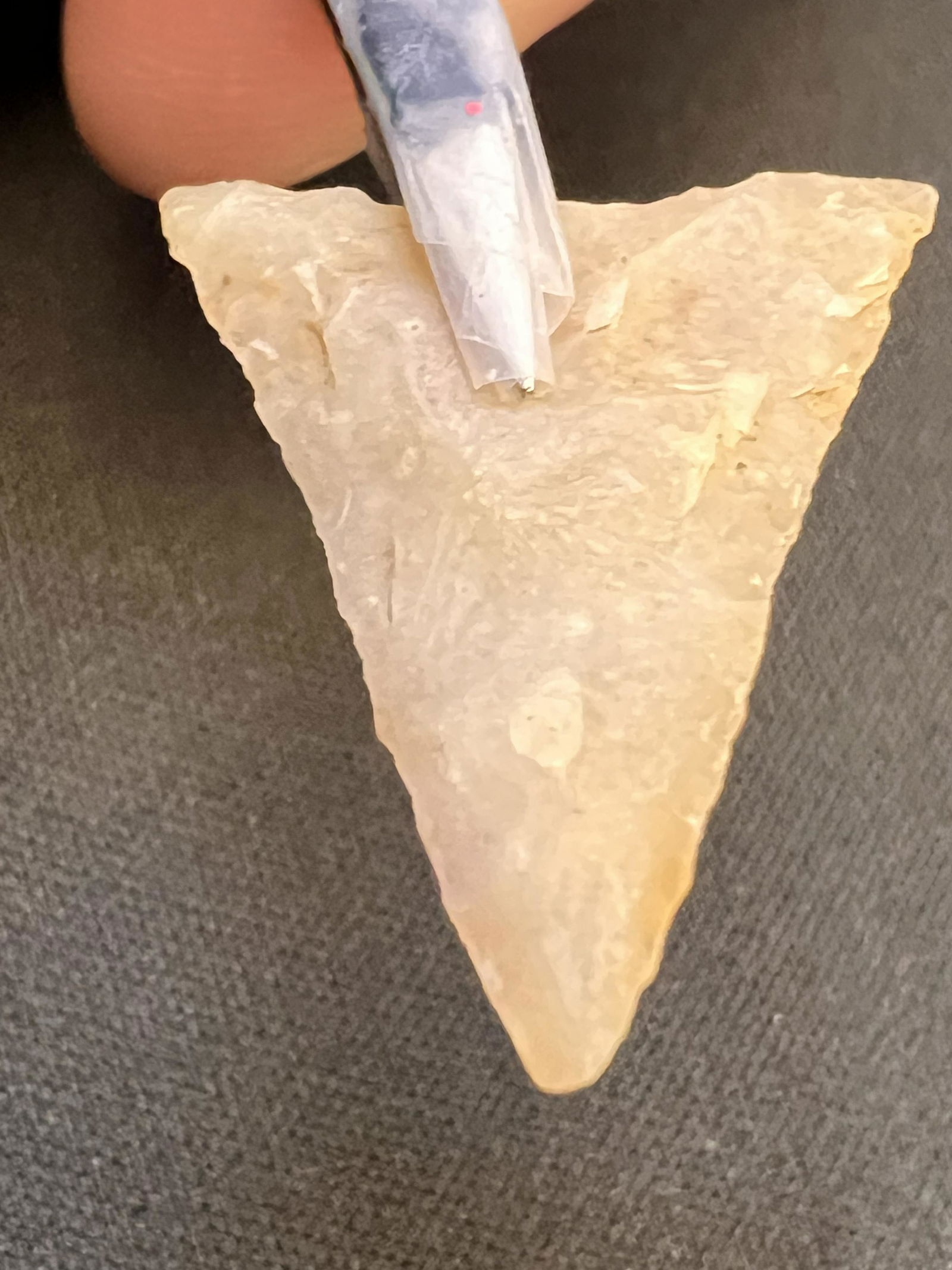 1" Cottonwood Triangle , Keele COA.  Made from Agate and found in Oregon.  Ex: Walt McIntyre (1 of 6)