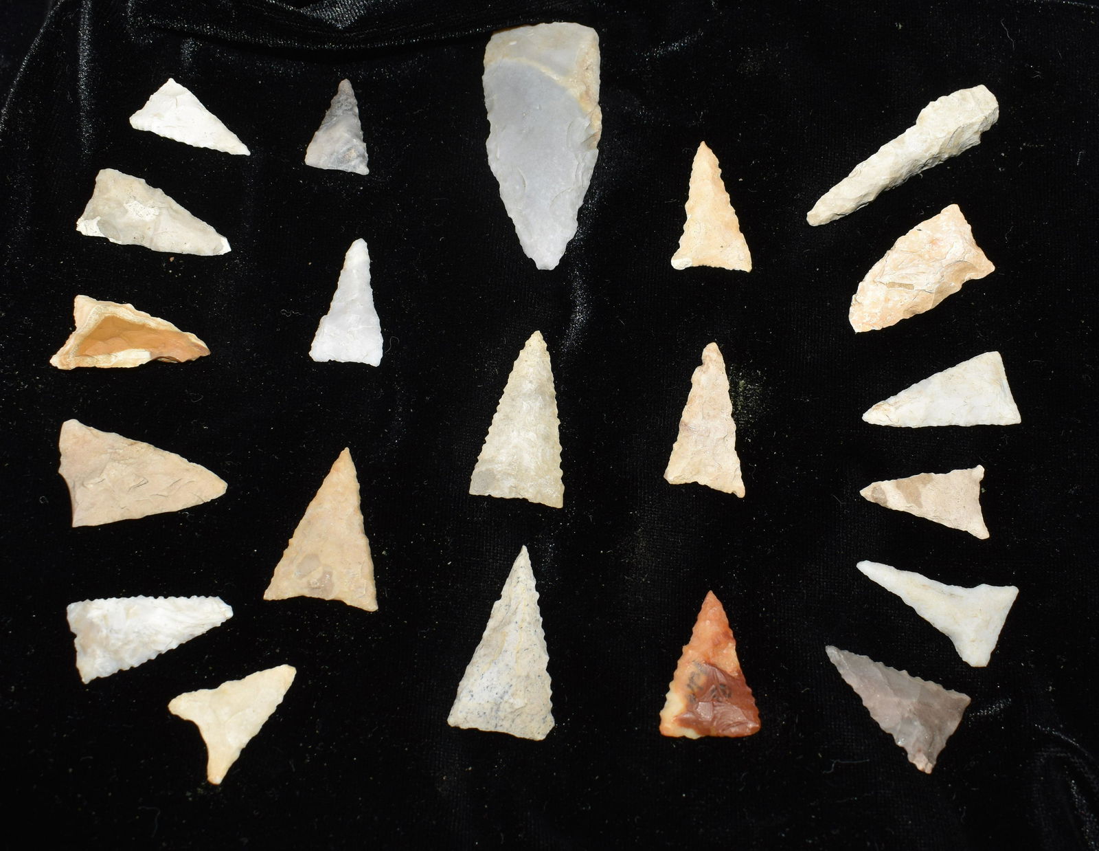 Frame of 21 Arrowheads from the Eldon Launer Collection (Mostly Madisons) (1 of 2)