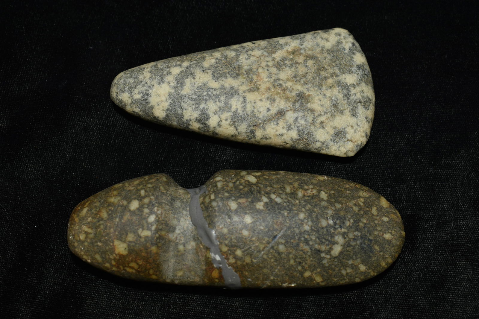 2 Colorful Modern Hardstone Pieces Axe and Celt (Axe is broke and glued) (1 of 4)