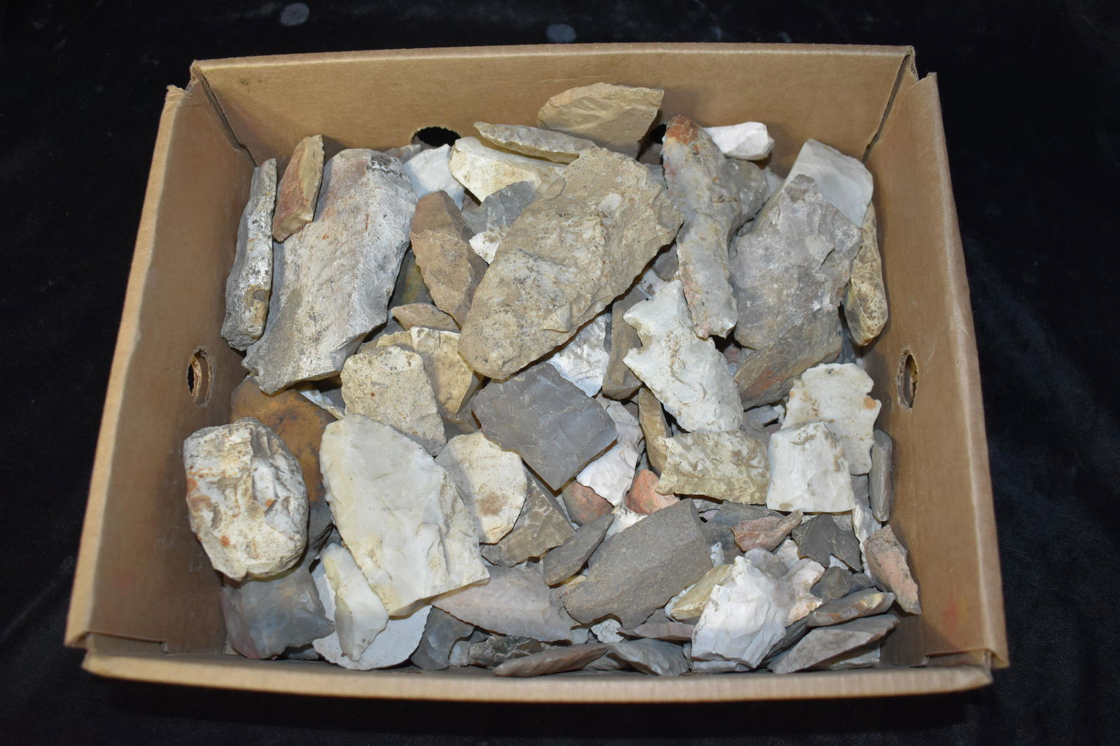 Box of Broken Arrowheads, Scrapers, Flakes etc (8 1/2 pounds) (1 of 3)
