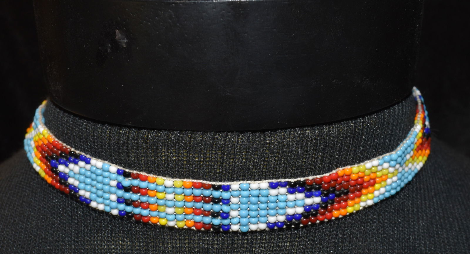 Hand Stitched Seed Bead Choker by Carol Padilla of the San Juan Pueblo in New Mexico (1 of 4)
