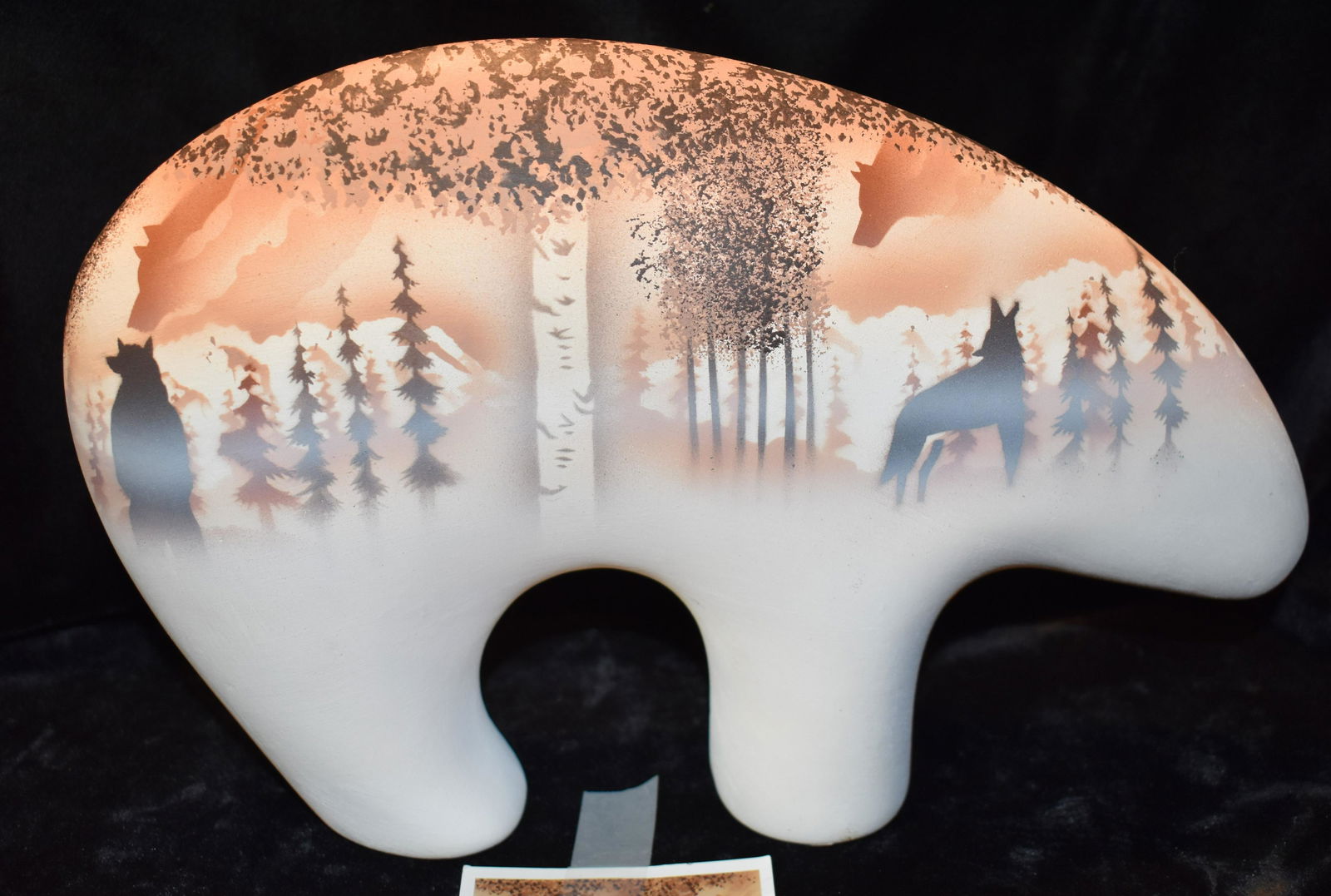 11 3/4" Southwest Navajo Indian Pottery Spirit Bear Signed (1 of 5)