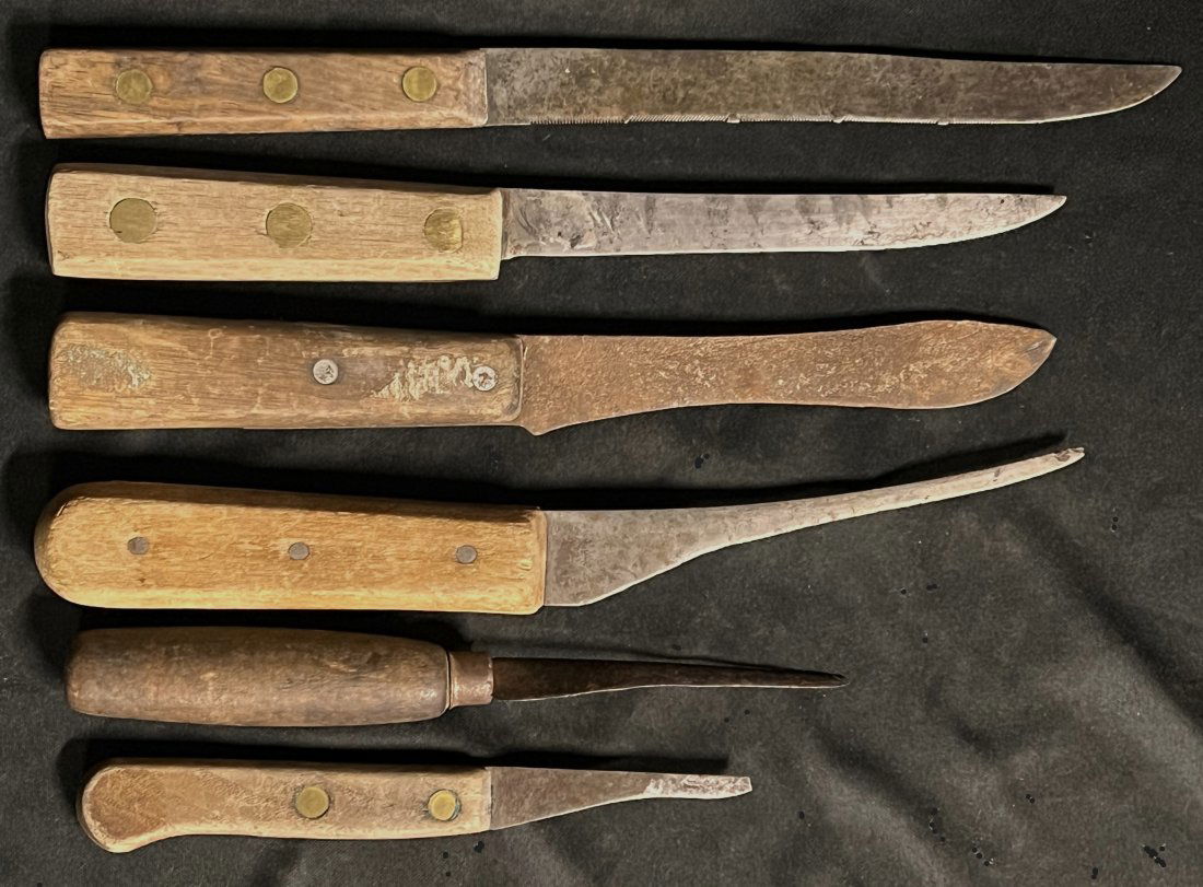 6 Vintage Kitchen Knives.  Longest is 12 inches. (1 of 7)