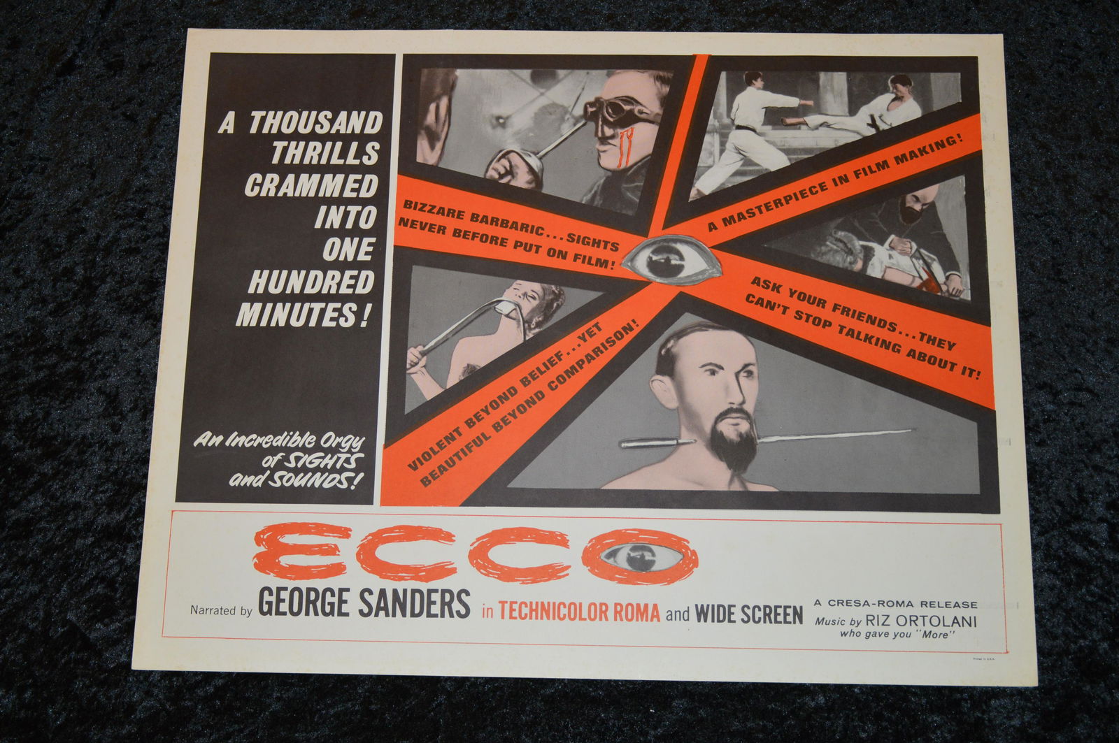 ECCO Original Movie Poster by Cresa - Roma Films Narrated by George Sanders. (1 of 7)
