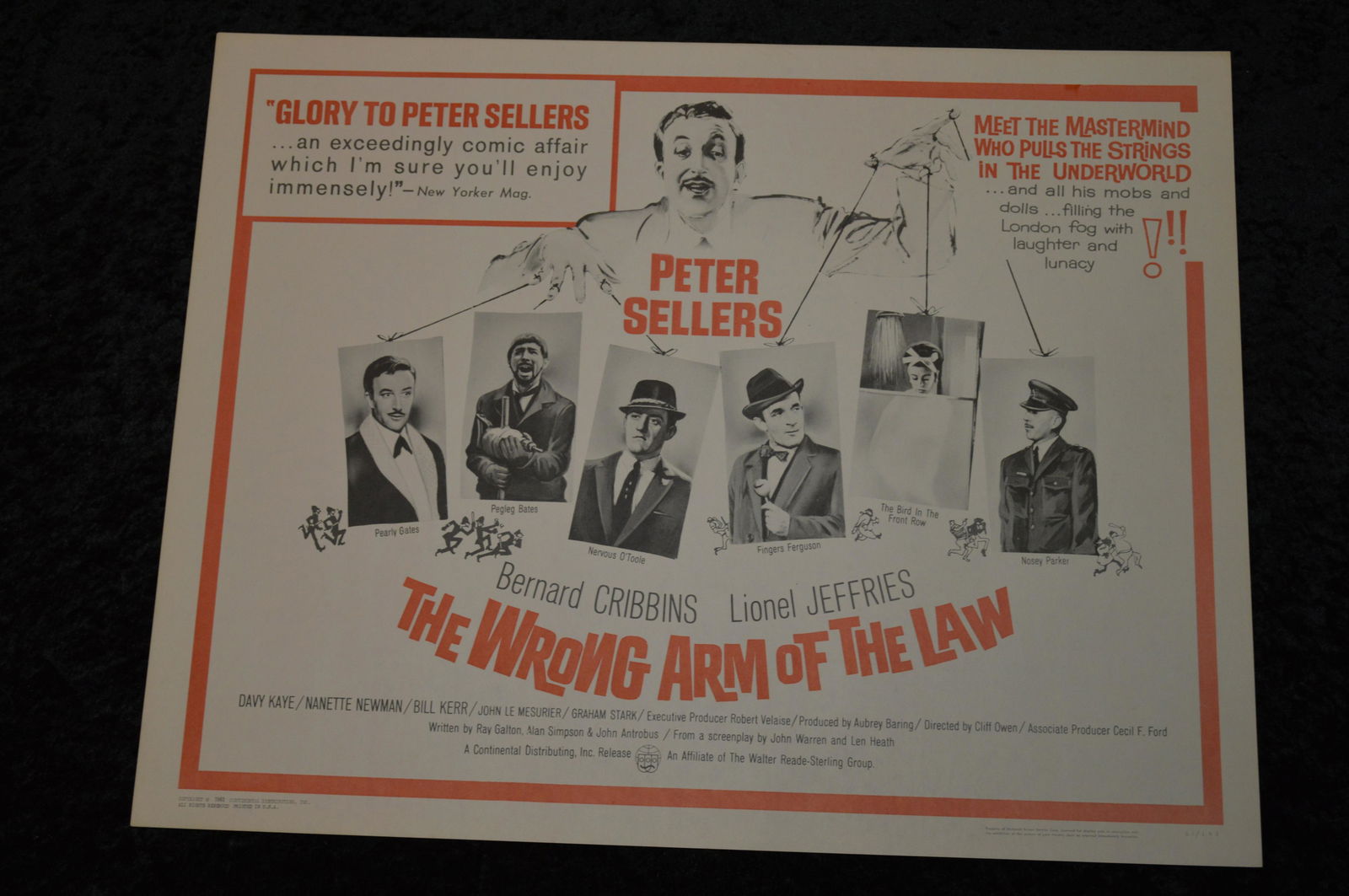 1963 The Wrong Arm Of The Law Original Movie Poster by Continental Distributing Starring Peter (1 of 7)