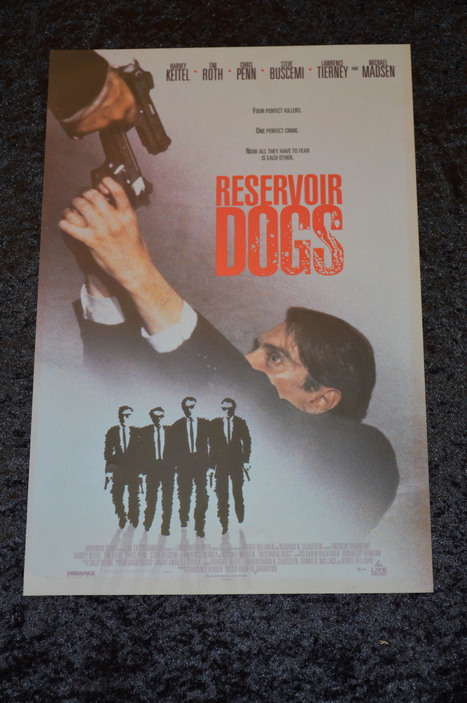 1992 Reservoir Dogs Original Movie Poster made of plastic.  By Miramax Films Starring Harvey Keitel, (1 of 5)