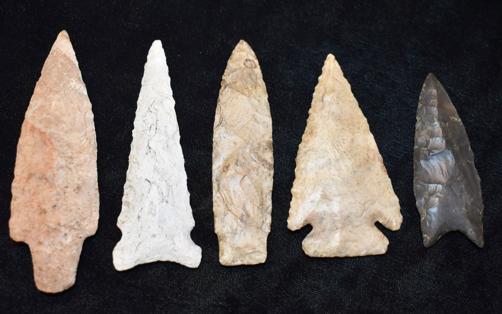 5 Modern Arrowheads 2 3/4" to 4 1/8" (1 of 2)