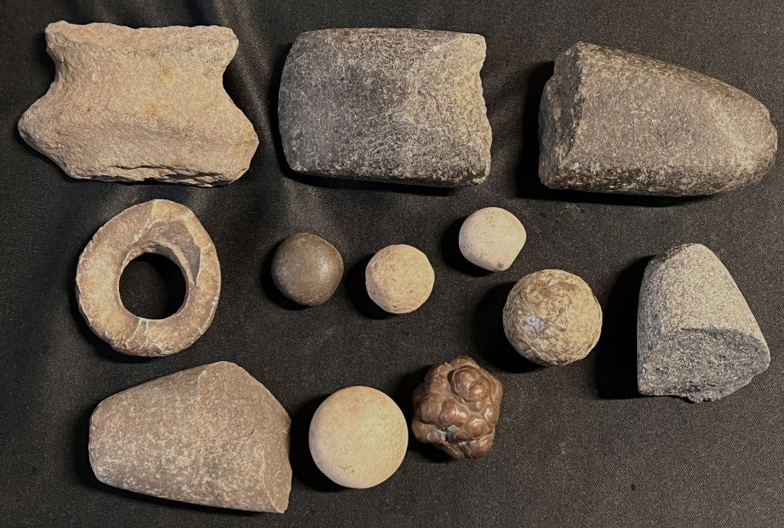 12 Marbles & Damaged Stone Tools Found in Fulton Co. Illinois Longest is 3 3/8 inches.: 12 Marbles & Damaged Stone Tools Found in Fulton Co. Illinois Longest is 3 3/8 inches.