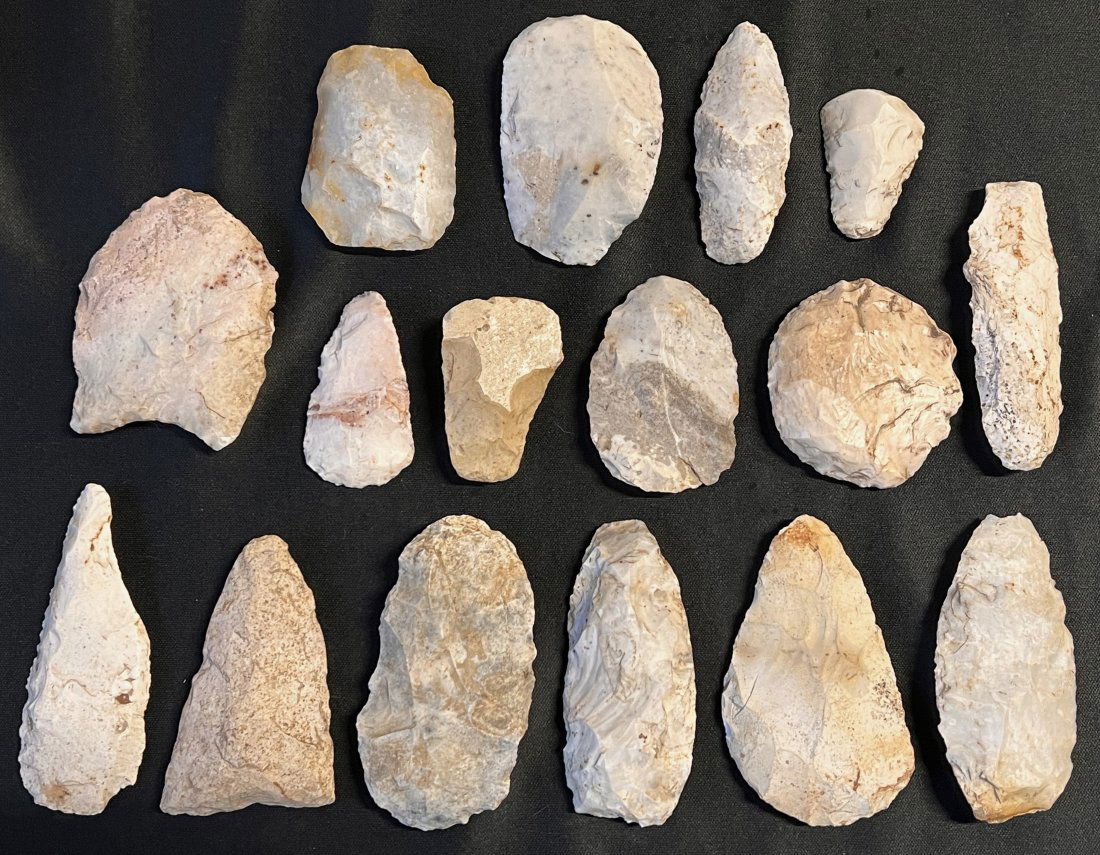 16 Flint Tools Authentic Ancient Tools longest is 3 5/8 inches. (1 of 5)