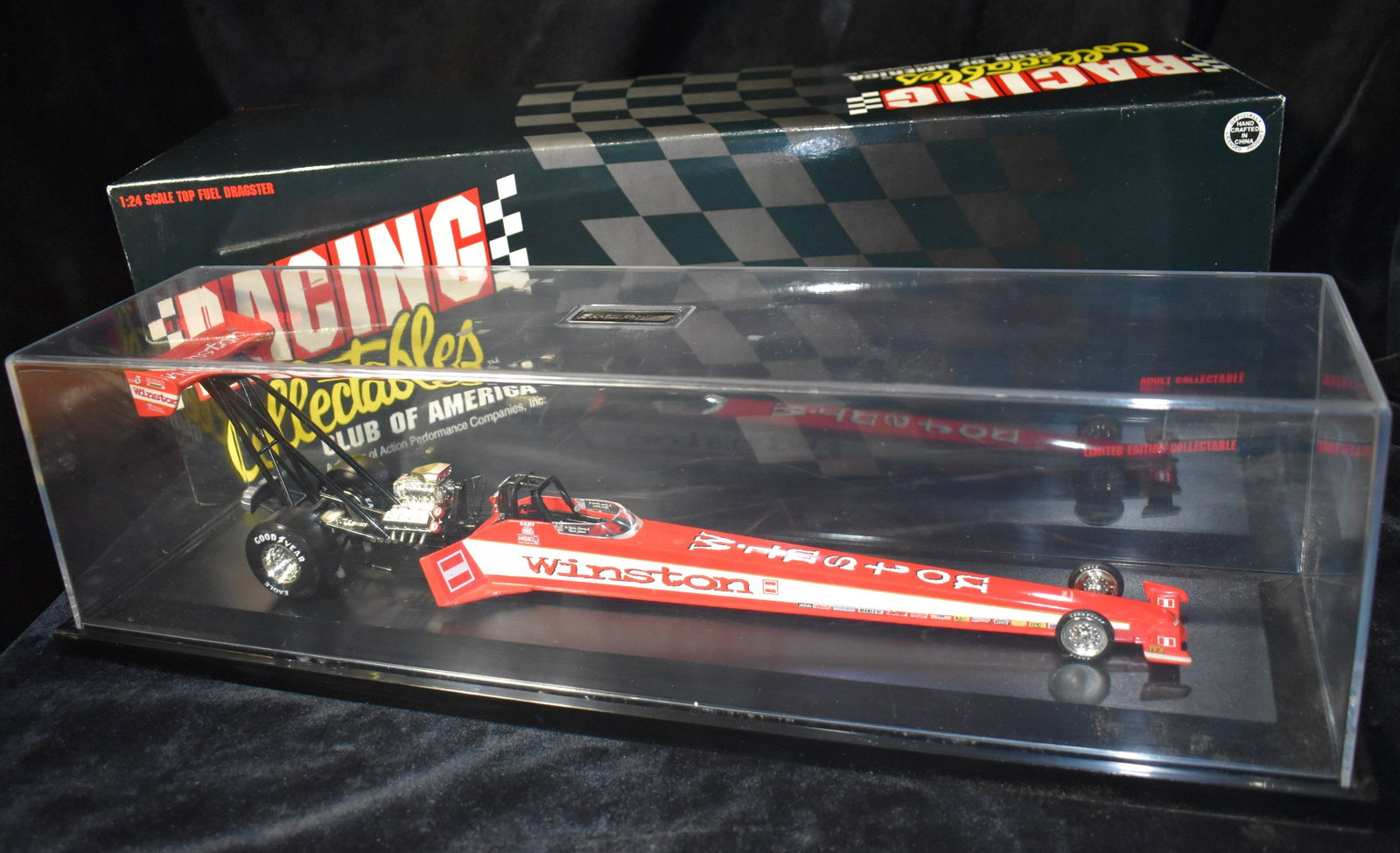 Action Racing 1:24 1997 WINSTON Dragster Diecast 1/14,500 NHRA NEW: Action Racing 1:24 Scale Gary Scelzi 1997 Winston Dragster Diecast 1 of 14,500 NHRA NEW Condition. Racing Collectables Club of America. Minor shelf wear to box. Limited Edition."