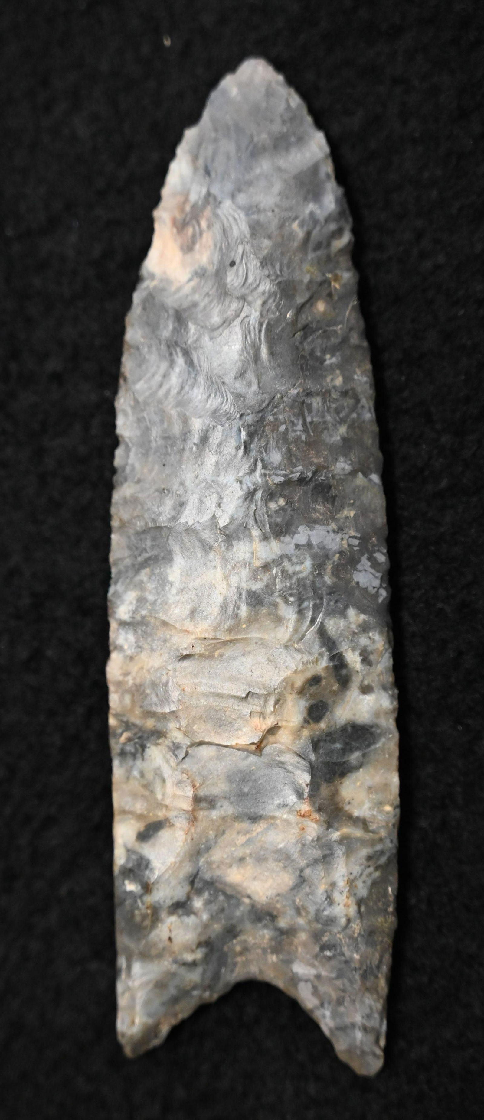 3 7/16" Clovis Found in Knox Co. Ohio "Restoration on a small section of one side a tip of one ear" (1 of 9)