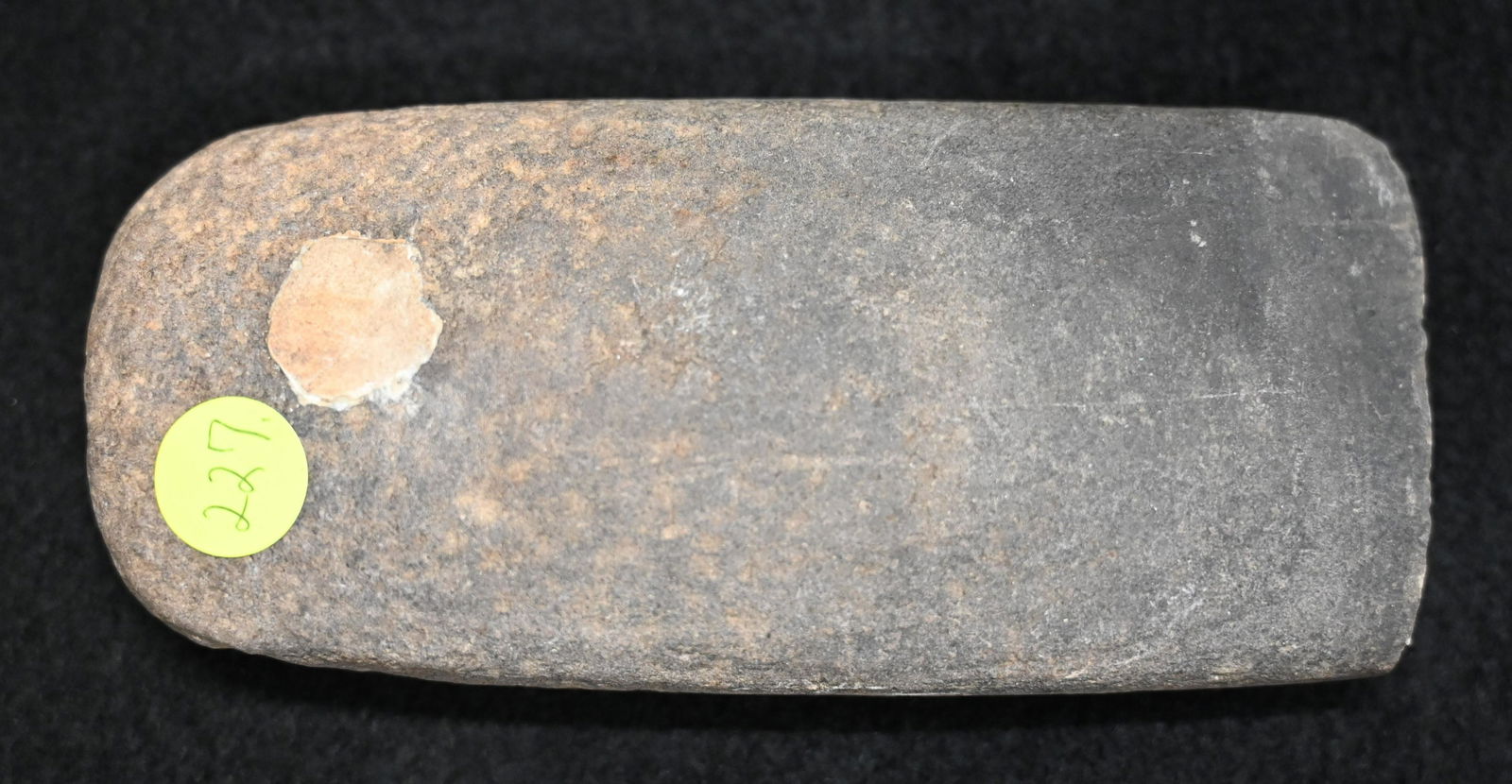 4 3/8" Granite Adz Found in Ohio: 4 3/8" Granite Adz Found in Ohio Ex: John Bennett Collection.