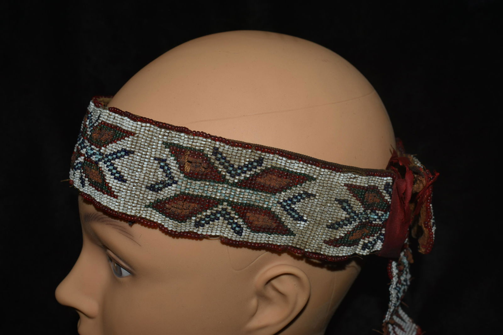 1800's Native American Beadwork Head Band (1 of 9)