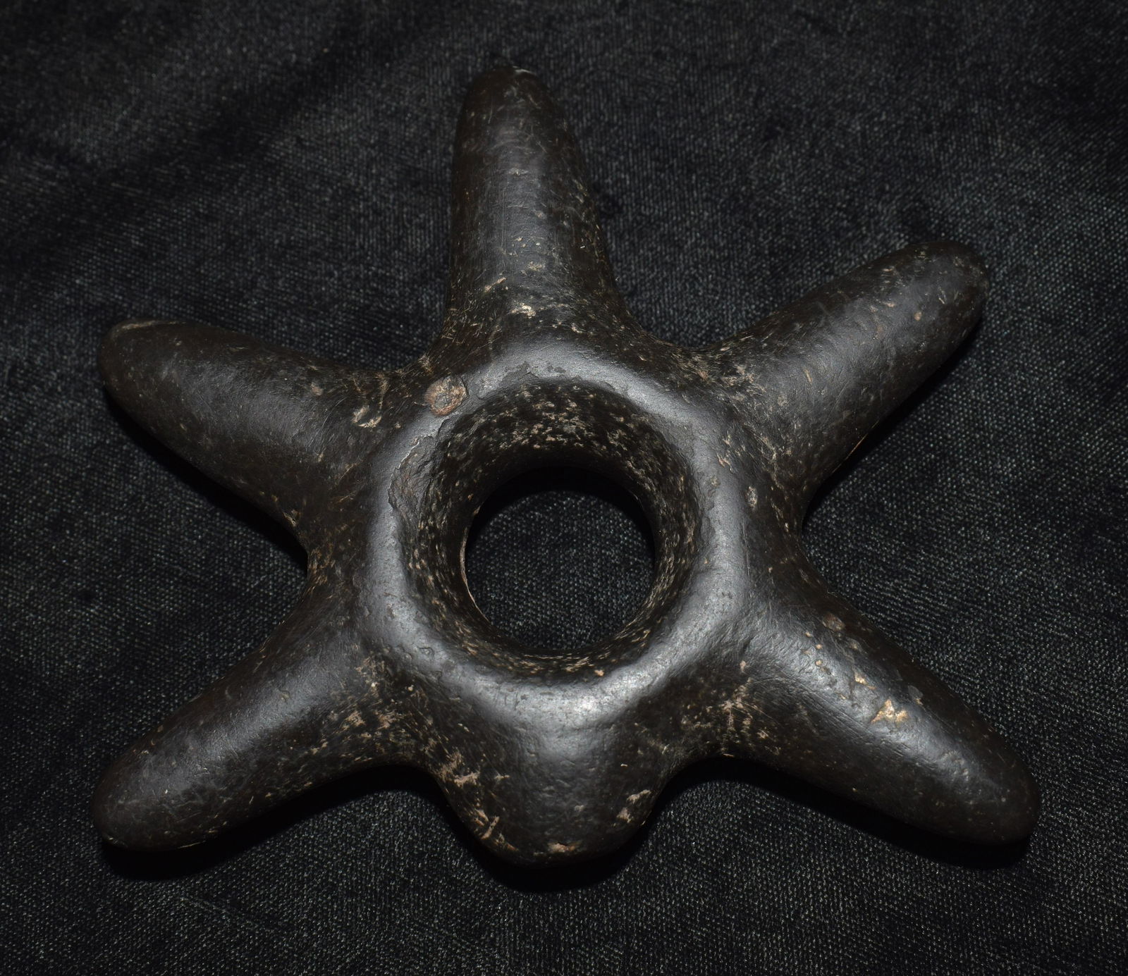 5 1/2" Pre-Columbian 5 Star Highly Polished Stone Inca Star Mace Head (1 of 10)