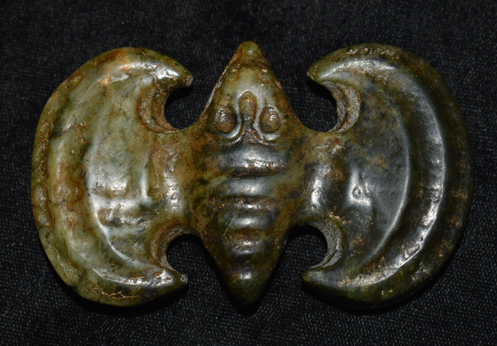 3 1/4" Neolithic Jade Bat Stone Pendant found in NE China (1 of 8)