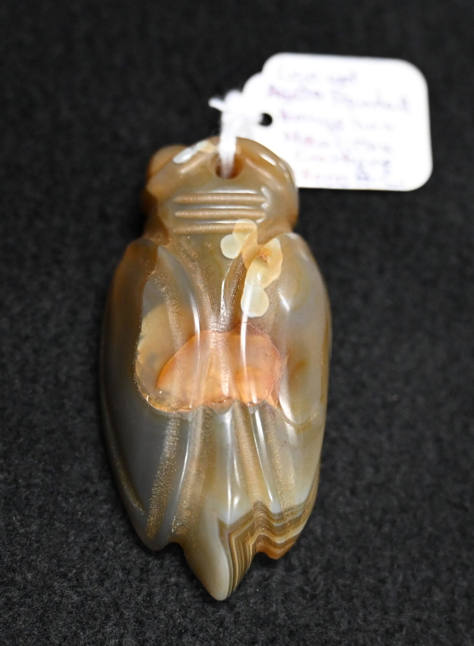 2 1/2" Agate Locust Pendant Found in Liaoning Province China Hongshai Neolithic Culture 3000 B.C. (1 of 6)