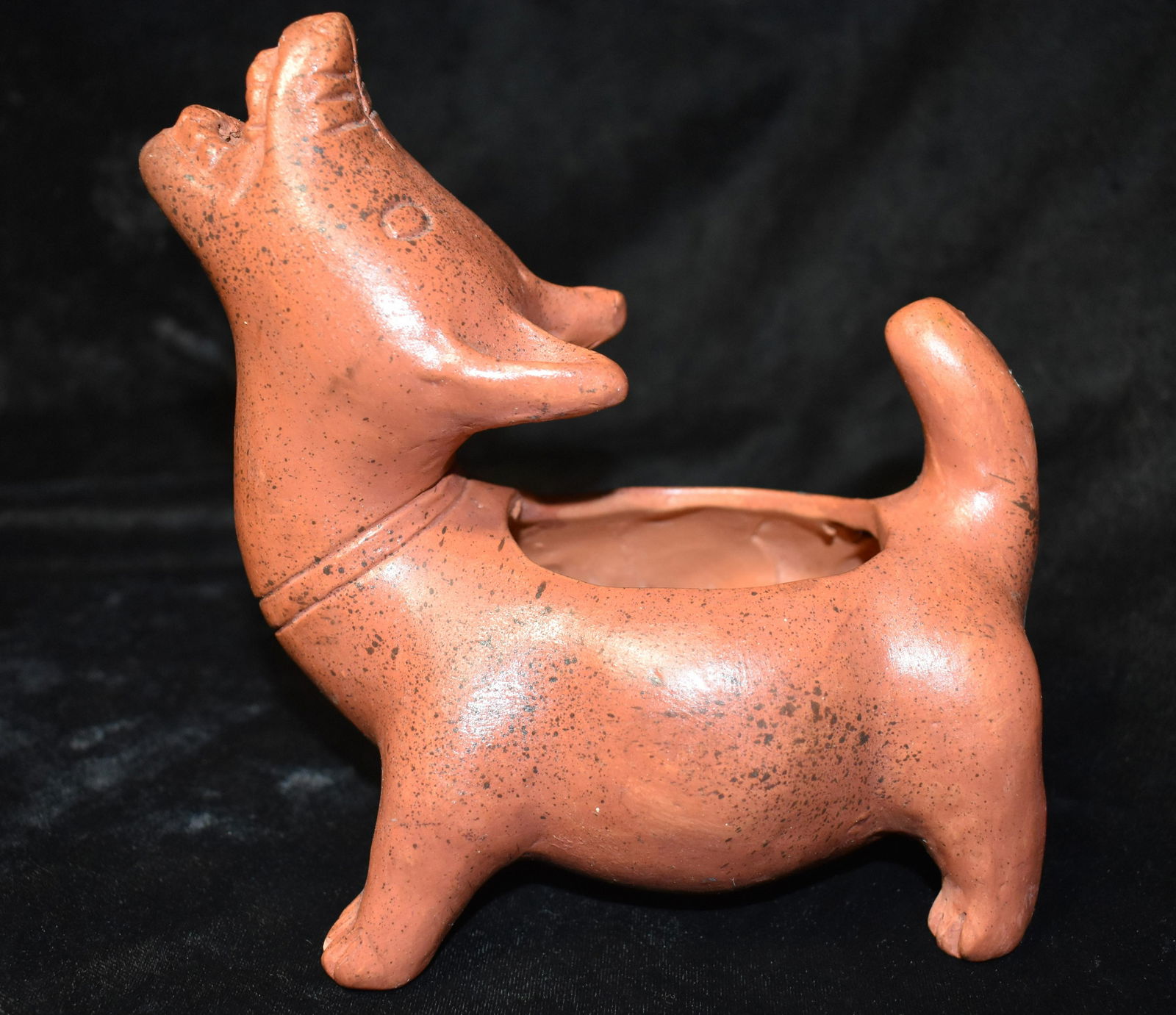 Contemporary Pre-Columbian Style Dog Pot Stands 6 1/2" Tall and 6" long. (1 of 7)