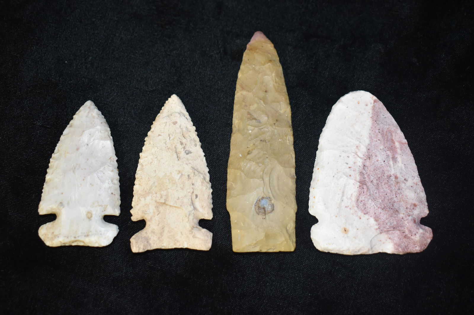 4 Modern or Rechipped Arrowheads  2 5/8" to over 4" (1 of 6)